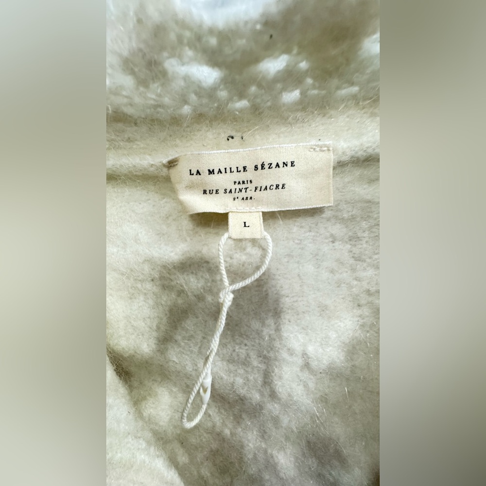 Sezane Cream Ruffle-Trim Kids Cardigan - Picture 3 of 9